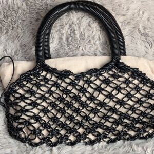 Black and Cream Woven Handbag